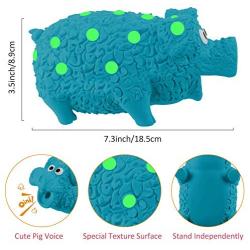 Lorfancy Dog Squeaky Chew Toys for Aggressive Chewers Large Breed Pig Interactive Rubber Funny Cute Soft Food Grade Medium Small Pet Puppy Toy