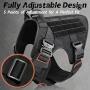rabbitgoo Tactical Dog Harness for Large Dogs, Military Dog Harness with Handle, No-Pull Service Dog Vest with Molle & Loop Panels, Adjustable Dog Vest Harness for Training Hunting Walking, Black, L