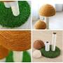 JAYLINNA Mushroom Cat Scratching Post Mini Cat Scratcher Small Cat Tree House Traning Toys for Cats Kittens Small Animals