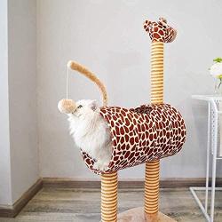 YUXO Cat Trees Cat Tree Tower Cat Climbing Frame Giraffe Shape Comfortable Pet Activity Centre Single Four Seasons Universal with Sisal Scratching Post