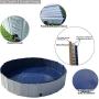 H&S BRIDAL Dog Pool Large Dogs, Foldable Pet Swimming Pool Above Ground, 48'' Plastic Collapsible Bath Tub for Kiddie Pool Outdoor Backyard