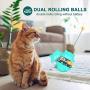 WLHOPE Cat Tumbler Toy Ball Tumbler Funny Cat Toy Interactive with Puzzle Chasing Playing Eating Slow Food Feeder Suitable for Various Cat Entertainment Activities (Lake Blue)