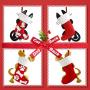 Houwsbaby Dog Christmas Stocking 3D Pet Holder Puppy Ornament Gift Bags for Pets Party Ornament, Red, 18