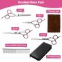 MINIDIO Dog Grooming Scissors Kit, Pet Dog Hair Cutting Scissors for Grooming Stainless Steel Shears Straight Scissors Curved Scissors Tooth Scissor Nail Clipper Apron Comb with PU Leather Storage Bag