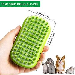 Auxsoul Dog Bath Brush, Soft Rubber Pet Massage Grooming Brushes with Fur Catching Screen, Anti-Skid Dog Cat Pet Mouse Grooming Shower Bath Brush Massage Comb, Green