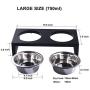 PAWISE Elevated Pet Feeder, Raised Dog Feeder Stainless Steel Bowl with Wooden Frame