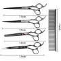 Dog Grooming Scissors Set- Stainless Steel Pet Grooming Kit 7 Inch Thinning Straight Curved Shears with Grooming Comb Perfect for Pet Groomer or Family DIY Use for dog cat and more pets Dog Grooming Scissors Set- Stainless Steel Pet Grooming Kit 7 Inch Thinning Straight Curved Shears with Grooming Comb Perfect for Pet Groomer or Family DIY Use for dog cat and more pets
