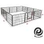 QRDA Pet Fence Folding Metal Playpen 12-Panel Exercise Outdoor Playpen 32''×24'' H