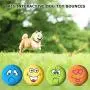 DERCLIVE Dog Rubber Squeaky Balls Funny Emoji Bouncy Chewing Squeaky Toy for Small Medium Pet Dog Cat（Colorful 6Pcs）