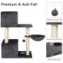 BTY Cat Tree, Small Cat Trees and Towers Multi-Level Cat Scratching Post Tree Stand House Cat Activity Center with Feed Bowl, Bells, House Cave for Cats & Kittens