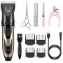 Dog Clippers 11 in 1 Dog Grooming Kit Low Noise Cordless Electric Dog Shavers with Comb Guides and Scissors, Professional Pet Grooming for Small Dogs and Cats, Quiet and Washable Dog Hair Trimmers