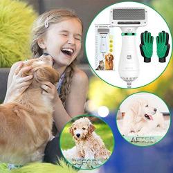 PETRIP Pet Hair Dryer for Dogs Cats with 2 Pack Pet Grooming Gloves Set-2 in 1 Grooming Dog Hair Blower Dryer-Dog Hair Brush for Small Dog and Cat