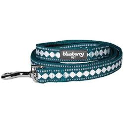 Blueberry Pet 3M Reflective Jacquard Pattern Dog Leash with Neoprene Padded Handle, 5 Colors, Matching Collar & Harness Available Separately