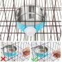 Flymoqi Crate Dog Bowl,Stainless Steel Removable Water Food Feeder Bows Cage Coop Cup for Dogs,Cats,Birds,Small Animals,20 oz