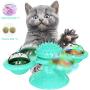 WWYM Windmill Cat Toy, Funny Kitten Windmill Lighting Ball, Massage Scratching Tickle Hair Brush, Clean Tooth Brush - Pet Molar Stick,Blue