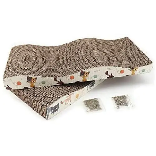 NUODUN Cat Scratcher Cardboard Pad,Recyclable Corrugated Scratcher Bed,Unique Double Texture Surface Durable Design with 100% Organic Catnip NUODUN Cat Scratcher Cardboard Pad,Recyclable Corrugated Scratcher Bed,Unique Double Texture Surface Durable Design with 100% Organic Catnip