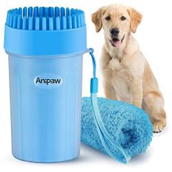 Dog Paw Cleaner, Anipaw 2-in-1 Silicone Dog Paw Washer Cup with Towel, Portable Pet Cleaning Brush Feet Cleaner for Dog Cat Grooming with Muddy Paws