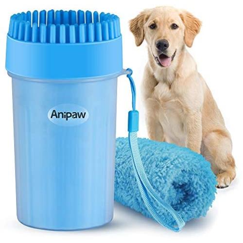 Dog Paw Cleaner, Anipaw 2-in-1 Silicone Dog Paw Washer Cup with Towel, Portable Pet Cleaning Brush Feet Cleaner for Dog Cat Grooming with Muddy Paws