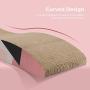 ComSaf Wave Curved Cat Scratching Pad, Foldable Cat Scratcher Cardboard, Corrugated Scratch Pad, Long Scratching Lounge Bed for Cat Kitten Kitty, Protecting Furniture, Reversible