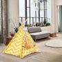 Bonnlo Pet Teepee Dog(Puppy) & Cat Bed - Portable Dog Tents & Pet Houses for Puppy or Cat with Thick Cushion and Blackboard