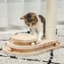 Made4Pets Wooden Cat Scratching Post Cat Scratcher Toy Two-Layer Cat Turntable with Interactive Balls and Dangling Ball