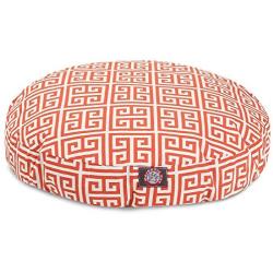 Orange Towers Large Round Indoor Outdoor Pet Dog Bed With Removable Washable Cover By Majestic Pet Products