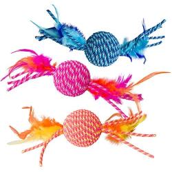 SPOT Ethical Pets 52072 Elasteeez Ball/Feathers Pet Feather Toys
