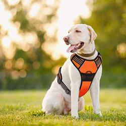 Supet Dog Harness, No Pull Dog Harness Puppy Harness Front Clip Pet Vest Harness with Handle Adjustable Dog Padded Harness 28M Reflective Oxford Comfortable Dog Harness for Outdoor Training Walking