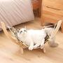 Yakuin Cat Hammock,Cat Hammocks for Indoor Cats,Leopard Print Cat Hammock,Two-Sided Short Plush Cat Hammock Soft Cat Bed,Holds Small to Medium Size Cat or Toy Dog,Easy to Assemble