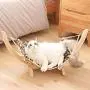 Yakuin Cat Hammock,Cat Hammocks for Indoor Cats,Leopard Print Cat Hammock,Two-Sided Short Plush Cat Hammock Soft Cat Bed,Holds Small to Medium Size Cat or Toy Dog,Easy to Assemble
