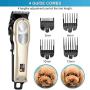 FEENGG Dog Clippers with High Power for Thick Coats, Professional Heavy Duty Dog Grooming Kit, Plug-in & Quiet Pet Clippers with 4 Comb Guides