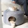 lianth Cat House Space Capsule Skylight Design Removable and Breathable Cat Nest
