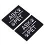 2 Pack Ask to Pet Dog Patches, Tags for Hook and Loop Patches Vests and Harnesses for Dogs, Black