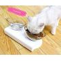 Liko 15 Degree Tilted Cat Bowl with Raised Stand,Double Pet Bowls for Food and Water,Perfect for Cats and Small Dogs