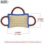 PET ARTIST 3 Handles Jute Bite Pillow 9.5'' 6.5''-Linen Tug Toy for Young Dogs