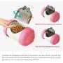 TVMALL Slow Eating Dog Toy Ball Interactive IQ Treat Dispense Dog Toy Tumbler Feeder Pet Cat/Dog Puzzle Training Game Toy Treat Slow Food Ball Easy to Clean Whistle and Garbage Bag (Pink)