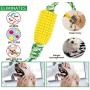 SEALAYE Dog Toothbrush Chew Toy Indestructible Corn Non-Toxic and Natural Durable Rubber Chewing Teeth Cleaning Toys for Small Medium Dogs Pet Multifunction Puppy Molar Stick Bone（Yellow）