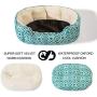 LUCKITTY Small Dog Bed & Big Cat Bed, Round Pet Beds for Indoor Cats or Small Dogs, Round Machine Washable Super Soft & Plush Flannel Pet Supplies, Slip-Resistant, Boho Print Khaki