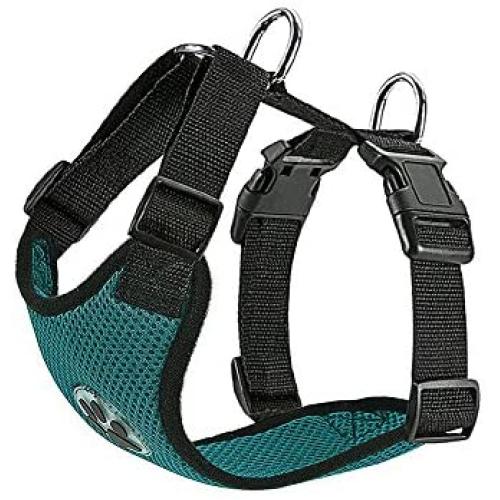 SlowTon Dog Harness, Pet Vest Harness for Dogs Safety in Car Adjustable Neck and Chest Strap Breathable Soft Fabric with Quick Release Buckle for Travel Outdoor Walking