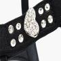 Dogs Kingdom Suede Leather Pet Puppy Dogs Harness with Bling Heart Rhinestone Dog Safety Control Walk Harness Vest for Chihuahua Teacup Small Medium Dog Pet