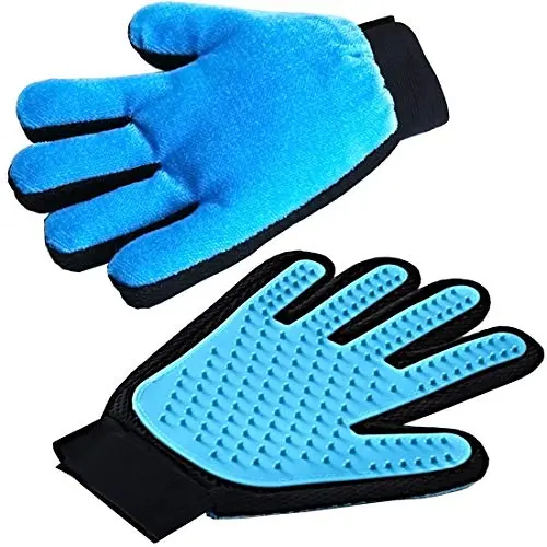Pet Grooming Glove - Efficient Pet Hair Remover Mitt - Enhanced Five Finger Design - Perfect for Dog & Cat with Long & Short Fur - 1 Pair Pet Grooming Glove - Efficient Pet Hair Remover Mitt - Enhanced Five Finger Design - Perfect for Dog & Cat with Long & Short Fur - 1 Pair
