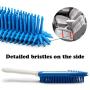 Pasuwisma 2 Pcs Silicone Car Pet Hair Remove Brush, Car and Auto Bedding Blankets Carpets Detailing Brush for Hair Removal, Pet Rubber Massage and Remover for Dog and Cat Hair, Blue and Green