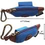bellerata 2 Pack Poop Bag Holder for Leash with 2 Free Roll of Compostable Poop Bag, Cute Boat Shape Dog Poop Bag Dispenser, SOFE Canvas with PU Leather & Metal Carabiner Clip