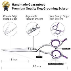 Grooming Pet Shear, 6.5 Inch Curved Scissors, Curved Shears for Cat Shears and Small Dog Shears Or Any Breed Trimming Cuts, Design for Professional Pet Groomer