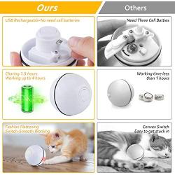 Domgoopet Interactive Cat Toys Ball, Self Rotating Cat Toy, Newest Version USB Rechargeable Pet Toy,Buit-in Spinning LED Light, Stimulate Hunting Instinct for Your Cat/Kitty/Kitten/Pets