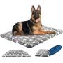 KROSER 24''/30''/36''/42''/48'' Dog Bed Reversible Mat (Warm & Cool) Stylish Pet Mat Pad High Density Foam Machine Washable Pet Bed for Dogs 25lbs-110lbs