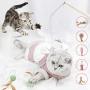 ocijf179 Cat Toy Pet Cat Kitten Feather Bell Mouse Fish Teaser Play Stick Wand Interactive Toy - Random Color Ball#