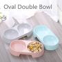LFOZ Pet New Macarone Double Pet Bowl Plastic Puppy Cat Food Water Drinking Dish Feeder Cat Puppy Feeding Supplies Small Dog Accessories (Color : Random)