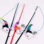 Woais Faux Mouse Roped Rod Dangle for Pet Fun Playing Tools Chaser Simulated Mice Funny Interactive Toy Cat Play Toy