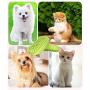 CUZYOU 2Pack Dog Grooming Brush Pet Comb Rubber Brush for Bath & Massage Cat Bath Brush with Fur Catching Screen Soft 4 Point Bristle Pets Bath Brush
